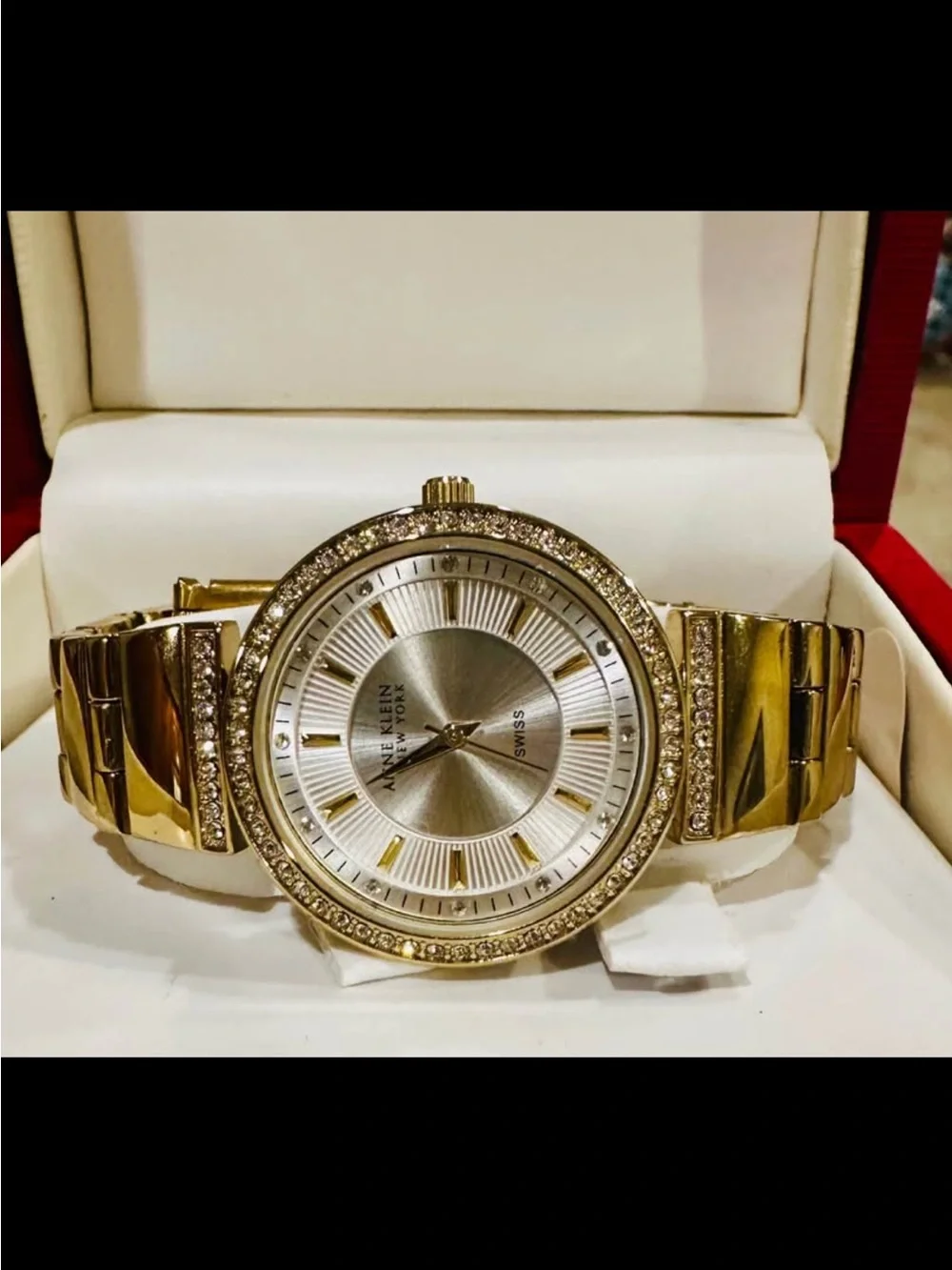 New in box Anne Klein Gold Diamond Watch